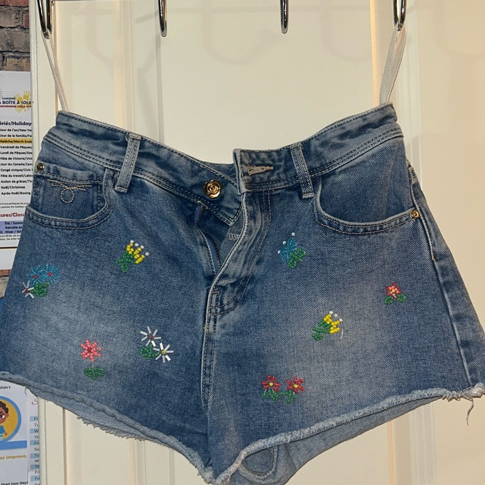 Ochirly Beaded Jean Shorts